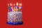 Birthday Celebration Candles on Red Background