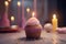 Birthday cupcake candle. Generate Ai