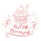 birthday cupcake greeting. Vector illustration decorative design