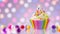 Birthday cupcake. Rainbow Cup Liners. Happy Birthday Gay, lesbian. LGBT pride. Tasty baking cupcakes, cake or muffin with white cr