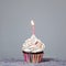 Birthday Cupcake with red candle