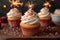 Birthday cupcakes with celebration sparklers and sprinkles for a birthday party