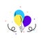 Birthday decorative balloon flat design