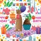 Birthday element seamless pattern bear