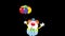 Birthday Funny Clown Cartoon Character With Balloons Flying