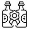 Birthday gift wine icon outline vector. Sommelier drink