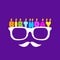 Birthday Glasses Male Version. Isolated Vector Illustration