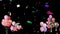 Birthday Greeting and Confetti Falling on Black Background 4K Animation. Birthday party, colorful confetti and gift dancing
