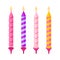 Birthday holiday candle striped twisted flat set