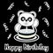 Birthday illustration with cute baby panda with birthday cake