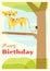 Birthday and invitation card animal background with cheetah