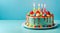 Birthday joy: Celebratory cake with candles