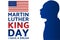 Birthday of Martin Luther King, Jr. MLK Day. Patriotic concept of holiday with silhouette. January 20. Template for