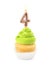 Birthday  with number four candle on white background