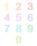 Birthday numbers, colorful numbers, color digits