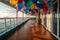 birthday party with balloons on cruise liner deck