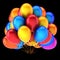 Birthday party balloons decoration multicolored red blue yellow