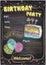 Birthday party chalkboard design.