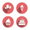 Birthday party icons. Cake with ice cream symbol