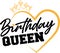 Birthday queen with heart and crown image with eps vector
