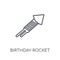 birthday rocket linear icon. Modern outline birthday rocket logo