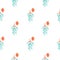 Birthday seamless pattern with cute jellyfishes on  white background. Colorful wallpaper . Doodle cartoon underwater animals.