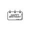 birthday signboard dusk style icon. Element of birthday party in dusk style icon for mobile concept and web apps. Thin line