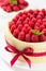 Birthday spongecake with raspberries