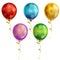 Birthday star balloon icon set