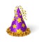 Birthday violet hat with yellow stars