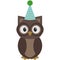 Birthday Woodland Owl Illustration