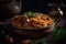Biryani, flavorful rice dish spiced meat (often lamb or beef) food for Eid al-Adha Muslim holiday generative AI