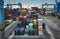 BirÅ¼ebbuÄ¡a / Malta - May 25 2019: Cargo freight containers at the Freeport transhipment hub trade port