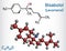 Bisabolol, alpha-Bisabolol, levomenol molecule. Structural chemical formula, molecule model.