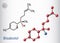 Bisabolol, alpha-Bisabolol, levomenol molecule. Structural chemical formula, molecule model. Sheet of paper in a cage