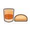 Biscotti with drink vector illustration