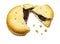 Biscuit broken with crumbs. Sandwich cracker Chocolate flavoured ,Cream and butter. Crunchy delicious sweet meal and useful cookie