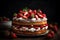 Biscuit cake strawberry cook. Generate Ai