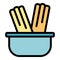 Biscuit churro icon vector flat