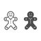 Biscuit Man line and solid icon. Gingerbread Man outline style pictogram on white background. Christmas Cookie for