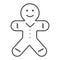 Biscuit Man line and solid icon. Gingerbread Man outline style pictogram on white background. Christmas Cookie for