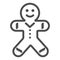 Biscuit Man line and solid icon. Gingerbread Man outline style pictogram on white background. Christmas Cookie for