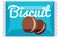 Biscuit in plastic bag. Cartoon sweet snack icon