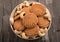 Biscuits and cashew in a bowl