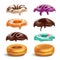 Biscuits Donuts Frostings Realistic Set