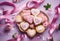 biscuits pink view14 hearts violets treat white flat girlish gift style february ribbon blooming satin cookies top gently Pretty