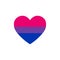 Bisexual flag heart, LGBTQ community flag, vector color illustration