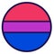 Bisexual LGBT Pride Flag Festive Circle Badge