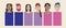 Bisexual people isolated as LGBTQ bisexuality concept, flat vector stock illustration with faces and head