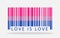 Bisexual pride barcode creative colorful artwork. Love is love